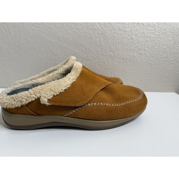 Orthofeet Charlotte Brown Slippers Womens Size 10 W X Wide 2E Arch Support - Picture 4 of 10